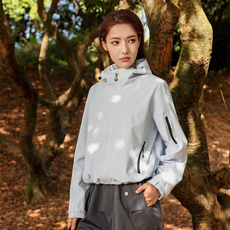 2025 Spring/Summer New Women's Short Trench Coat - Windproof and Waterproof Jacket for Outdoor Sports and Casual Mountaineering