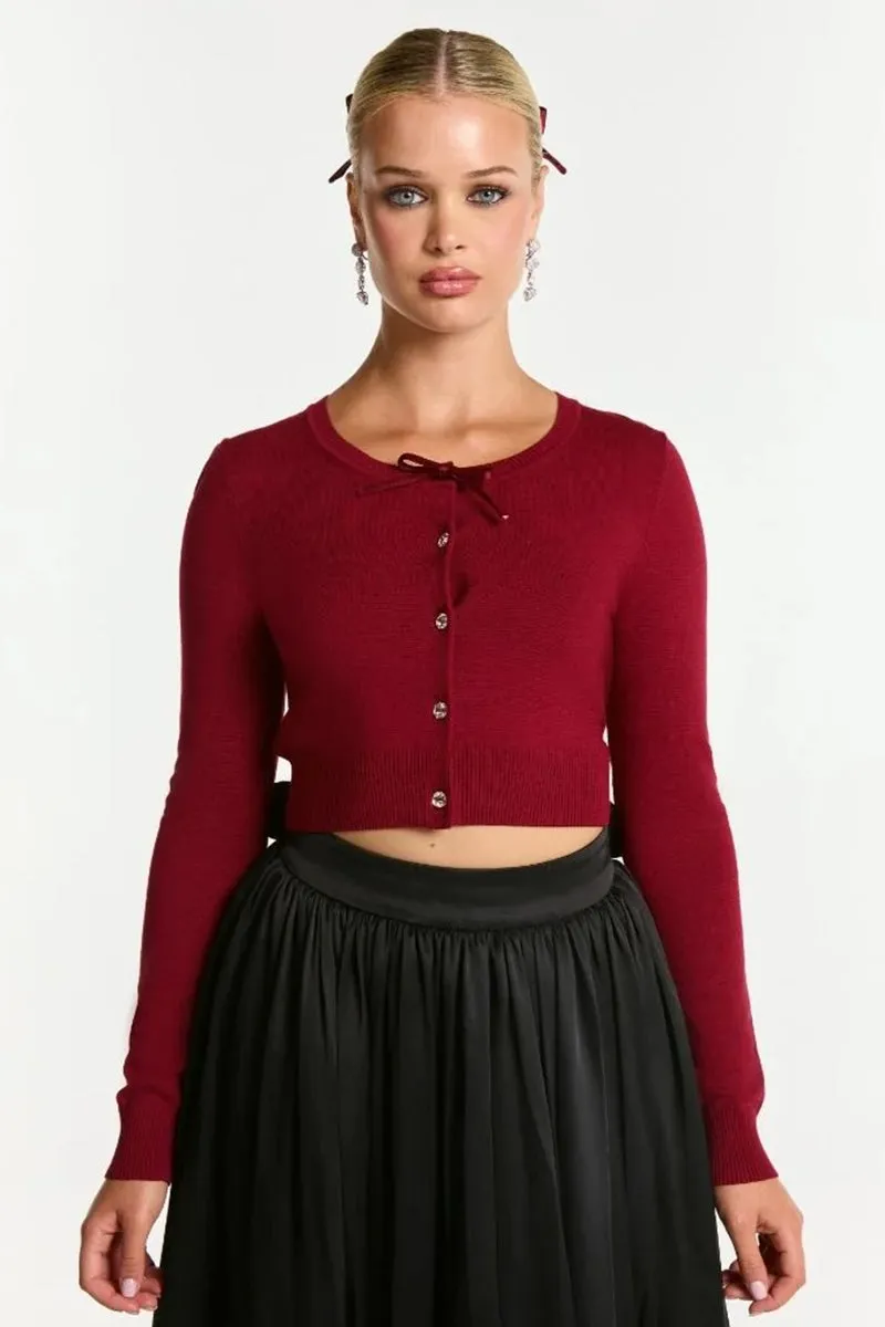 AUDRINA CARDIGAN IN RED