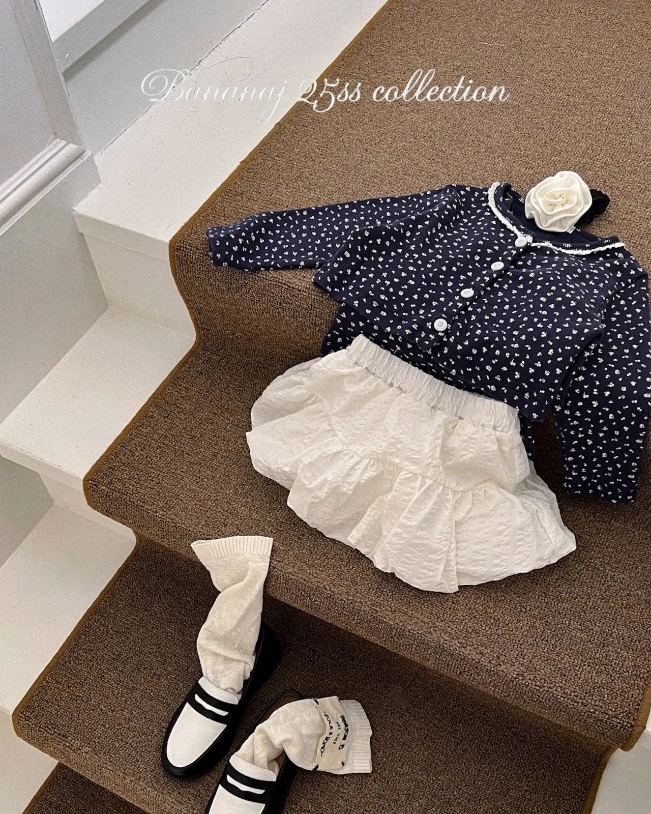 banana.j / strawberry flower cardigan【for kids & jr.】