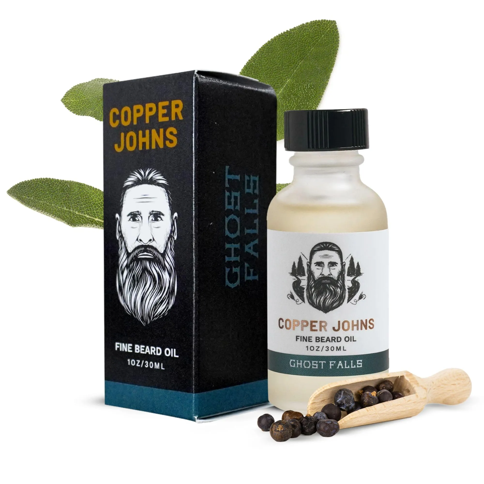 Beard Oil for Men, Castor & Jojoba Oil with Sea Minerals, Increases Softness & Control for Fuller-Looking Beard, Ghost Falls-Apple Cider & Sage, 1 oz