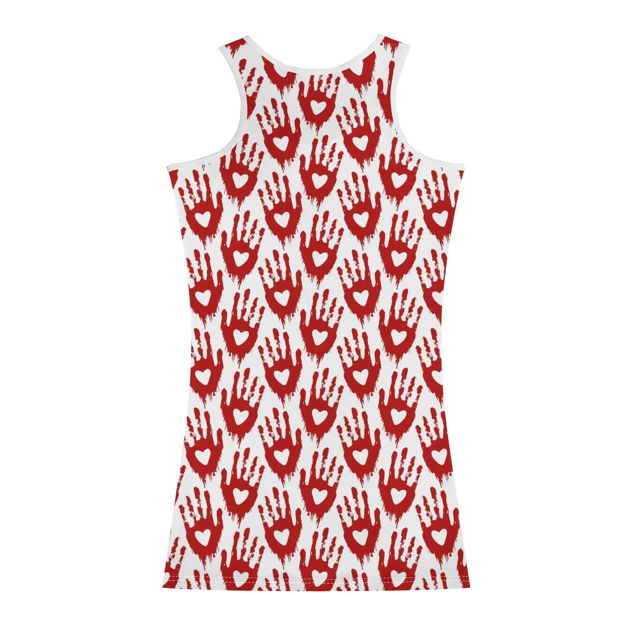 Bloody Hand Prints Mini Slim Fitted Dress
