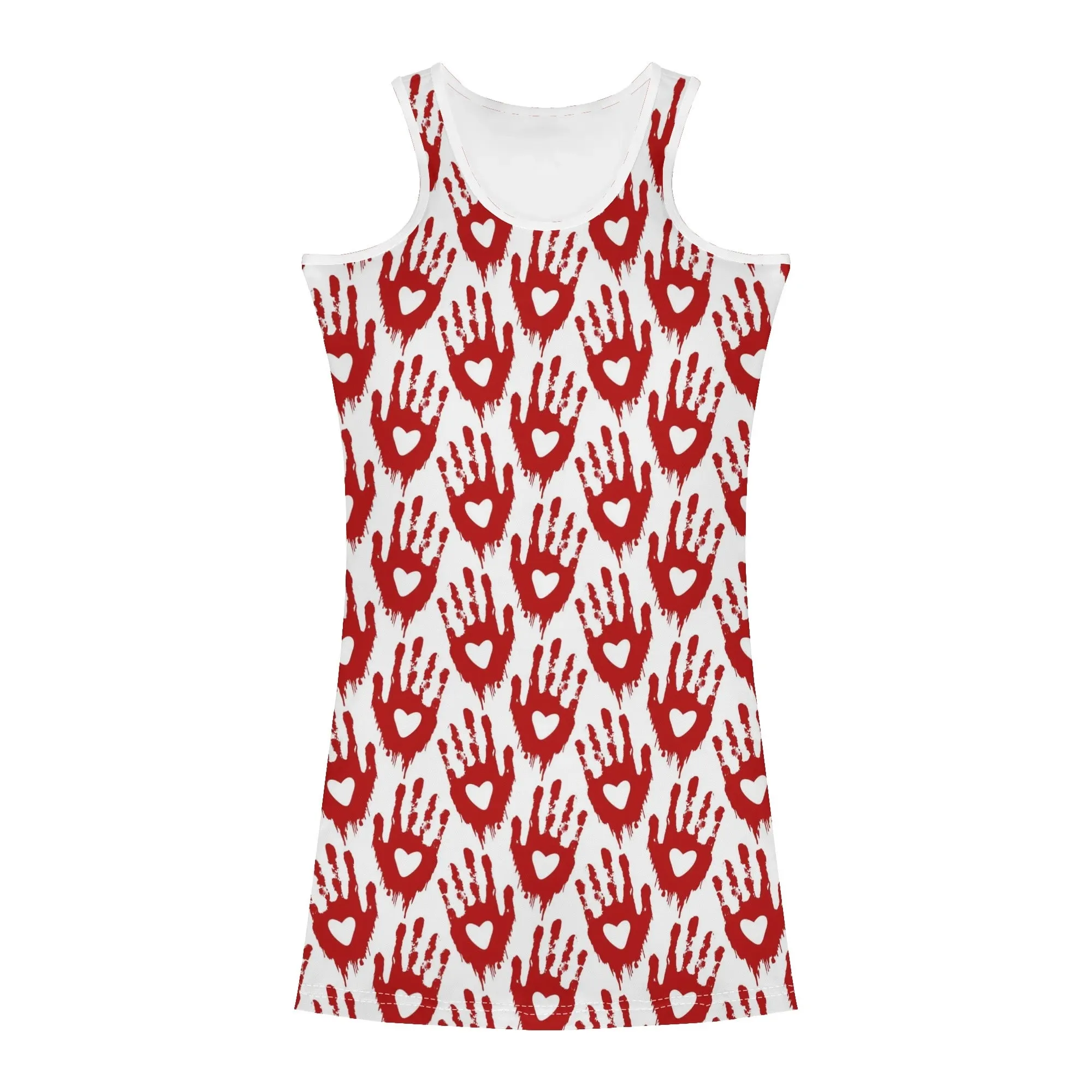 Bloody Hand Prints Mini Slim Fitted Dress