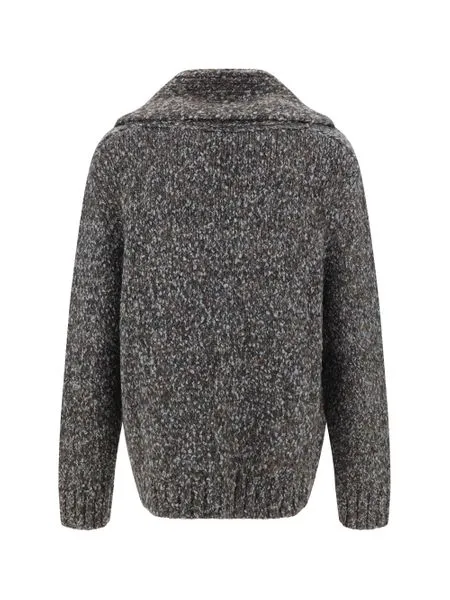 BOTTEGA VENETA Luxurious V-Neck Knit Cardigan for Men - Navy Blue