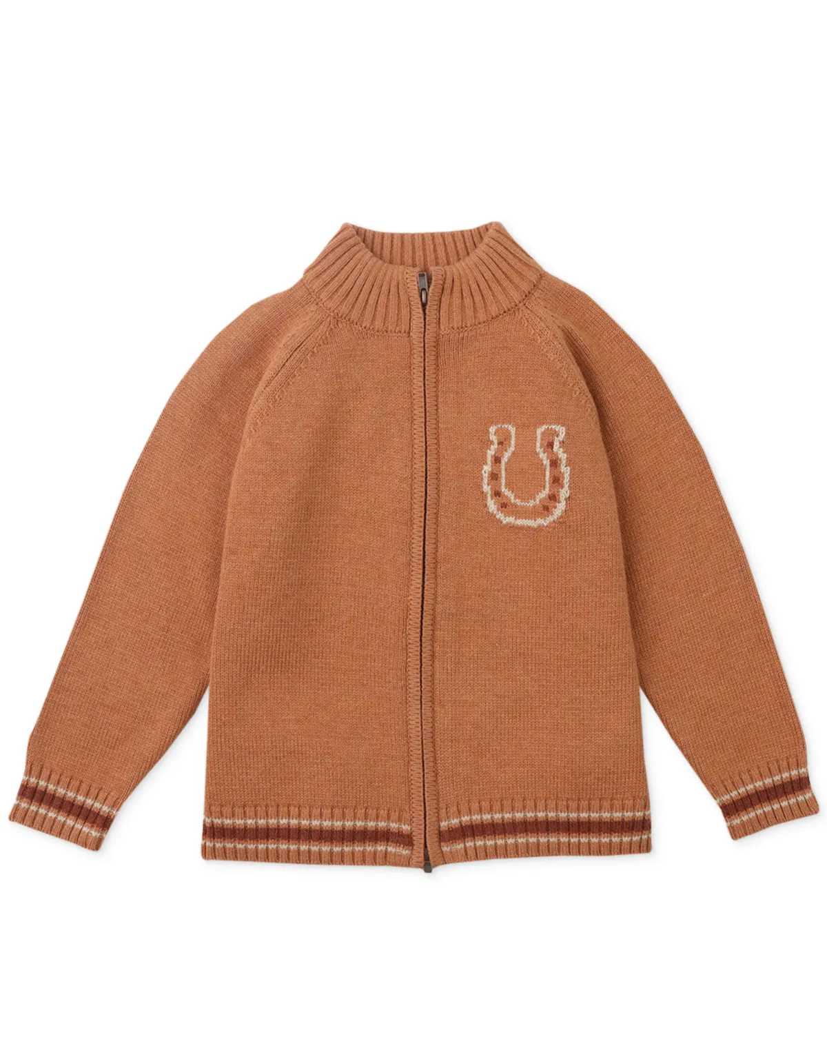 BOYS STALLION INTARSIA KNIT CARDIGAN