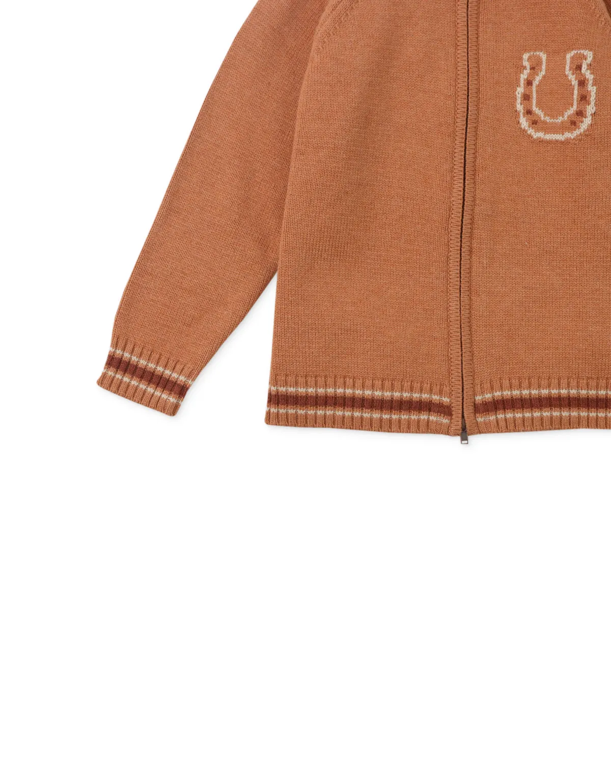 BOYS STALLION INTARSIA KNIT CARDIGAN