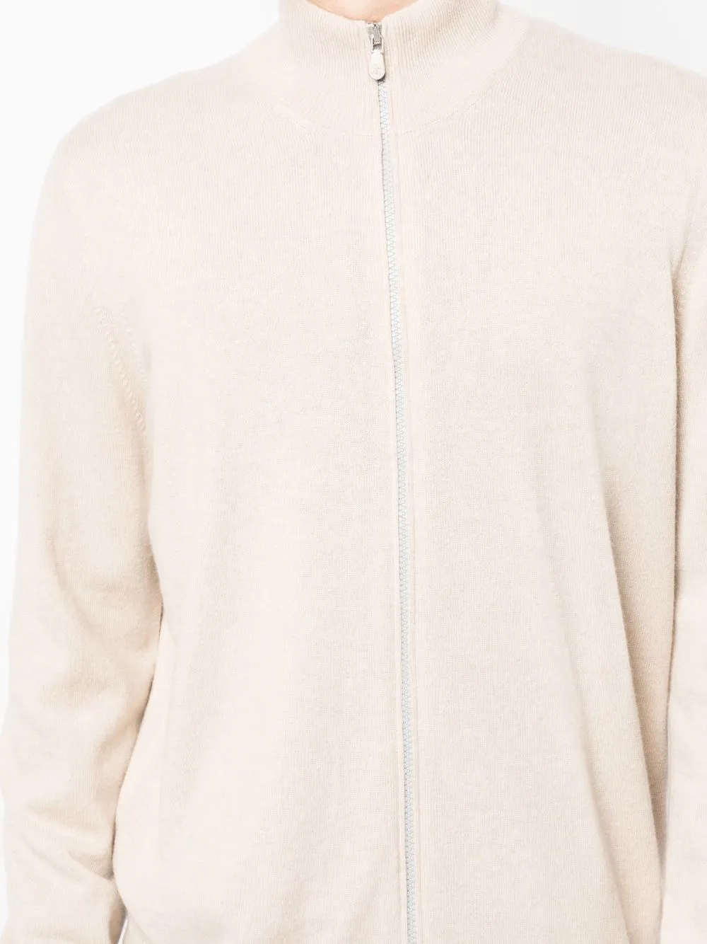 BRUNELLO CUCINELLI Luxurious High-Neck Cashmere Cardigan with Zipper