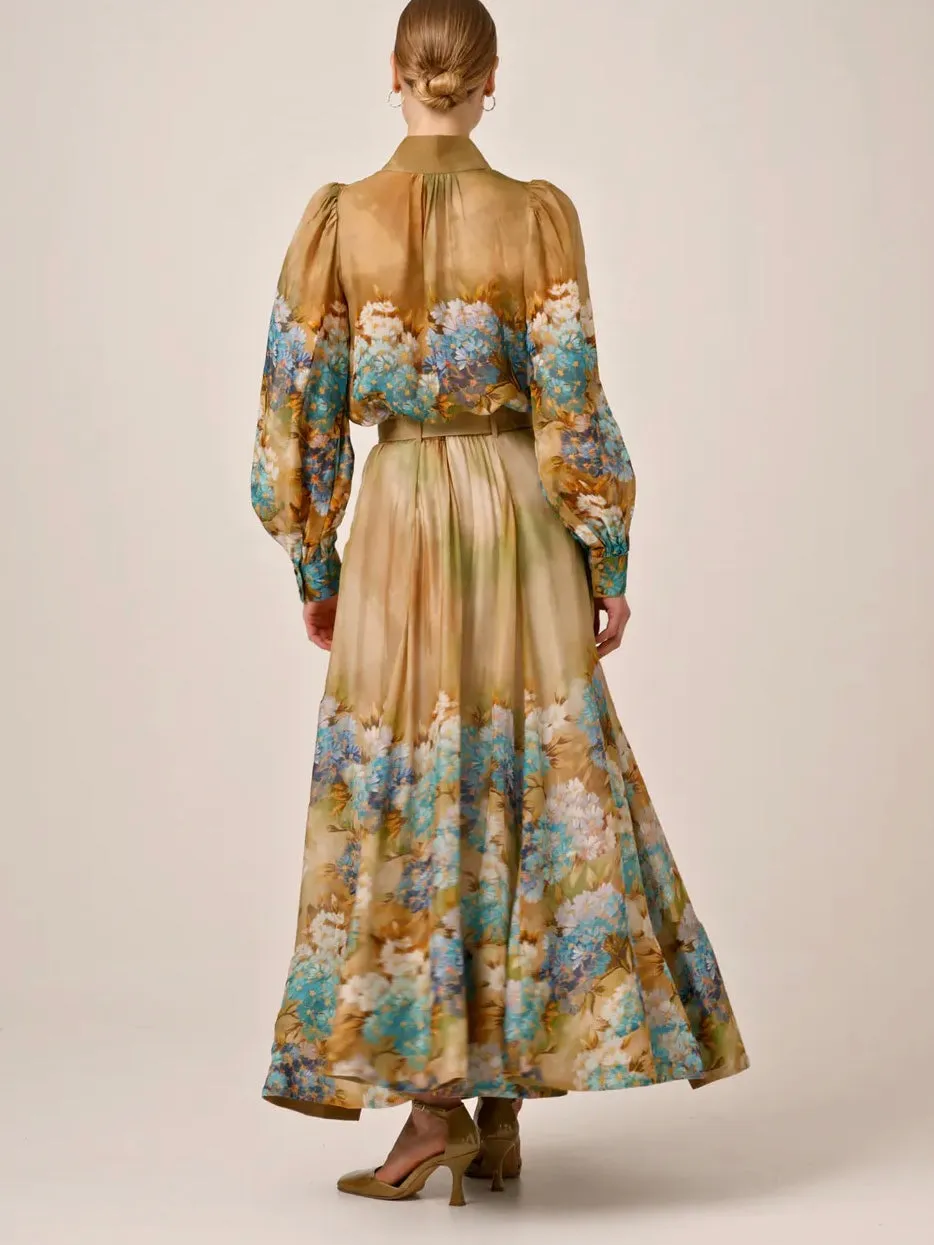 BY TI MO ORGANZA MAXI SKIRT FOREST FLOWER
