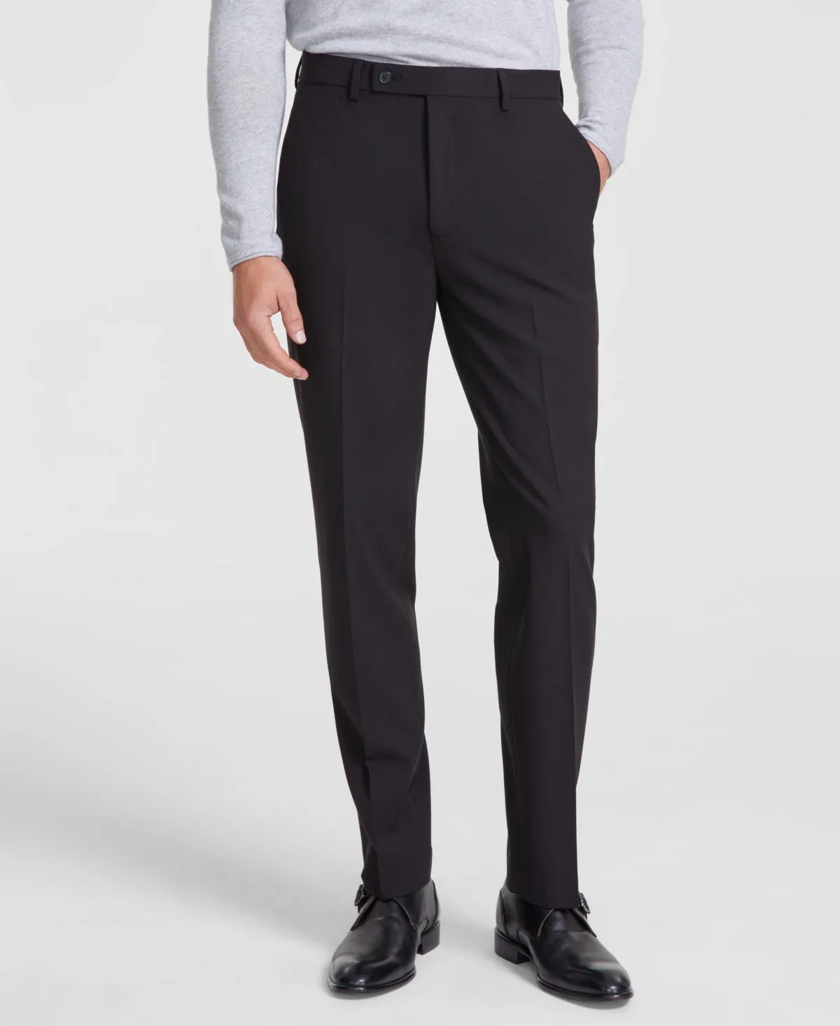Calvin Klein Mens Slim fit Dress Pants 34 / 29 Black Solid