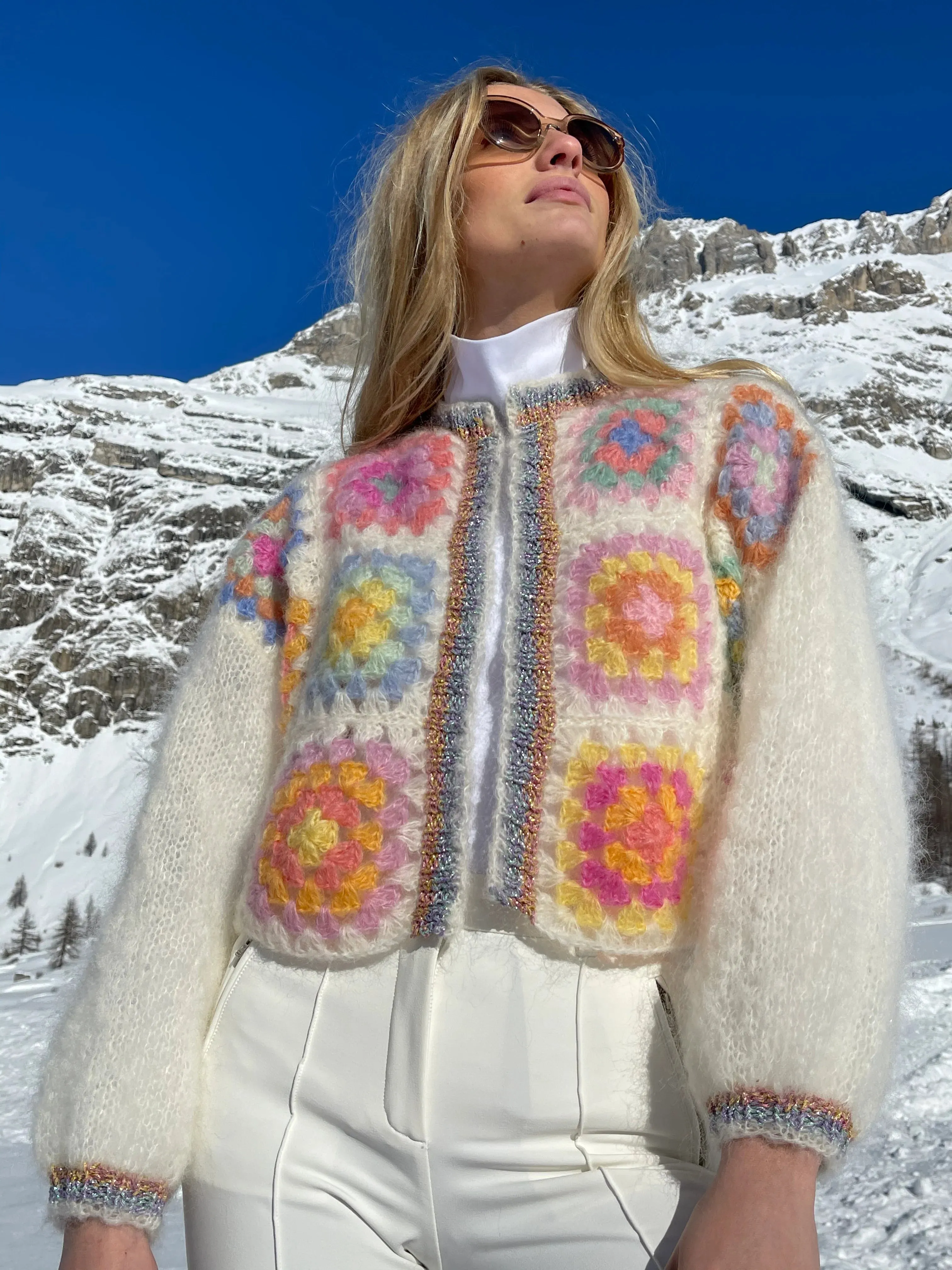 Cardigan Color Block Multi