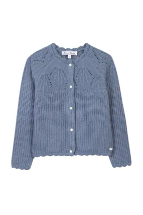 Cardigan - Cornflower openwork jersey