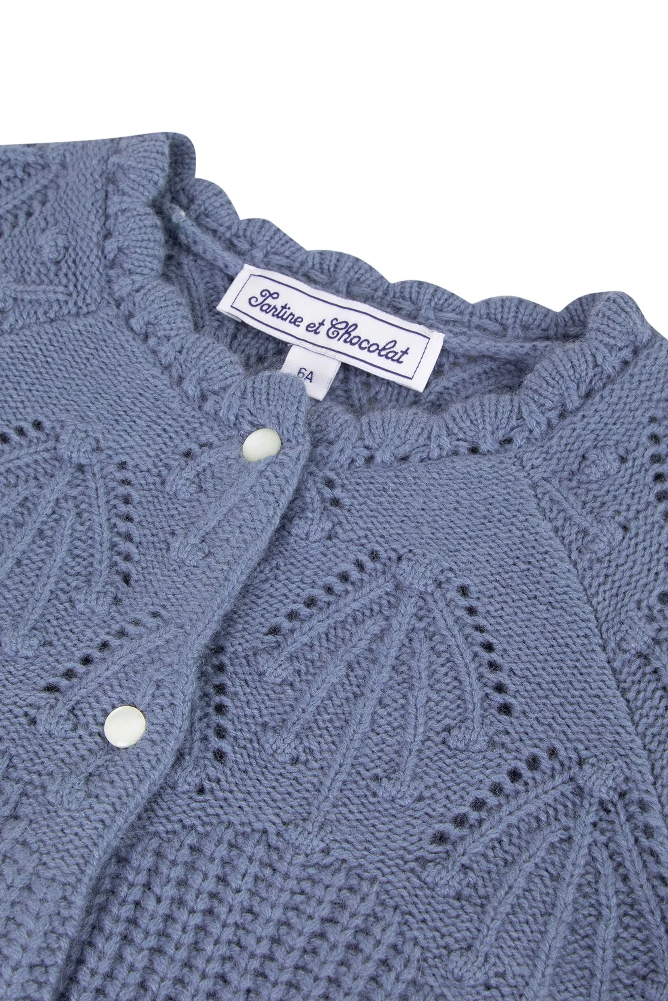 Cardigan - Cornflower openwork jersey
