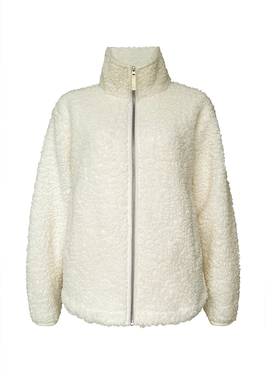 Caterina Women's Full Zip Sherpa Jacket, Marled Oatmeal - JK0015F