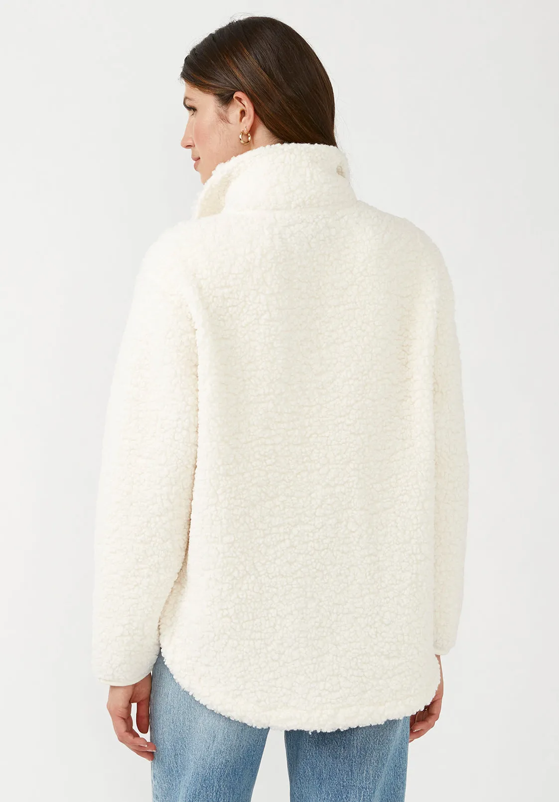 Caterina Women's Full Zip Sherpa Jacket, Marled Oatmeal - JK0015F