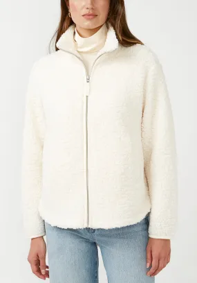 Caterina Women's Full Zip Sherpa Jacket, Marled Oatmeal - JK0015F