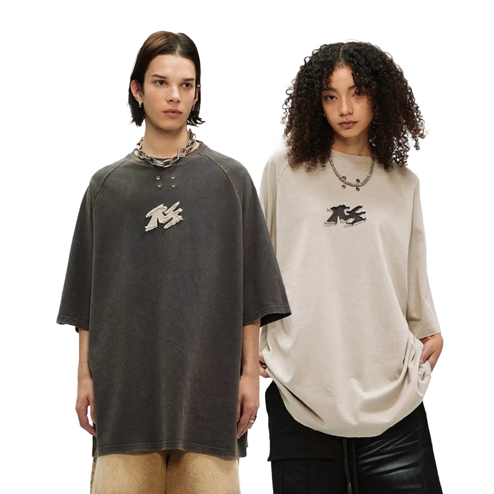 'Chaos' Distressed Oversized Cotton T-Shirt