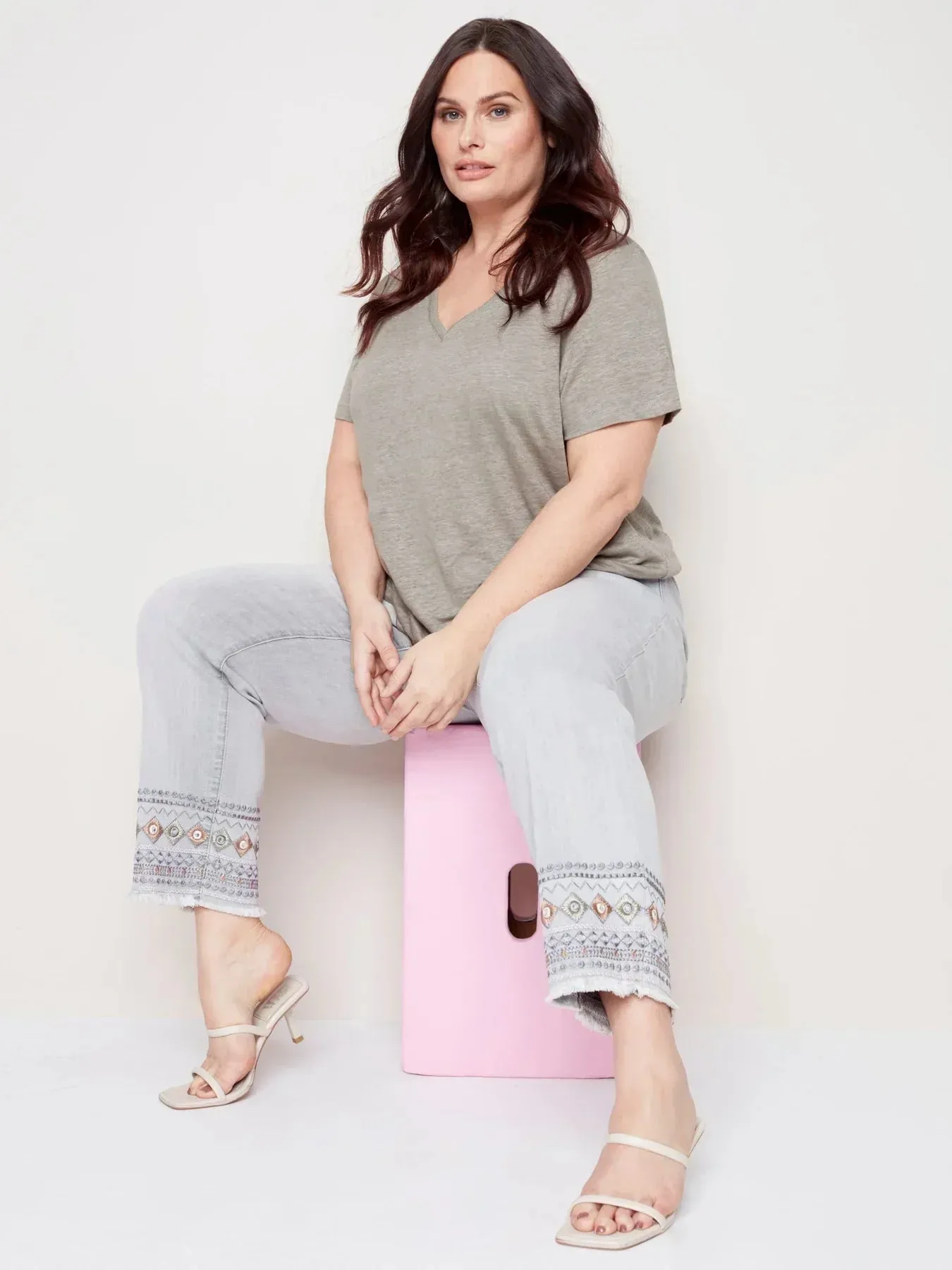Charlie B Women's Embroidered Jeans Plus