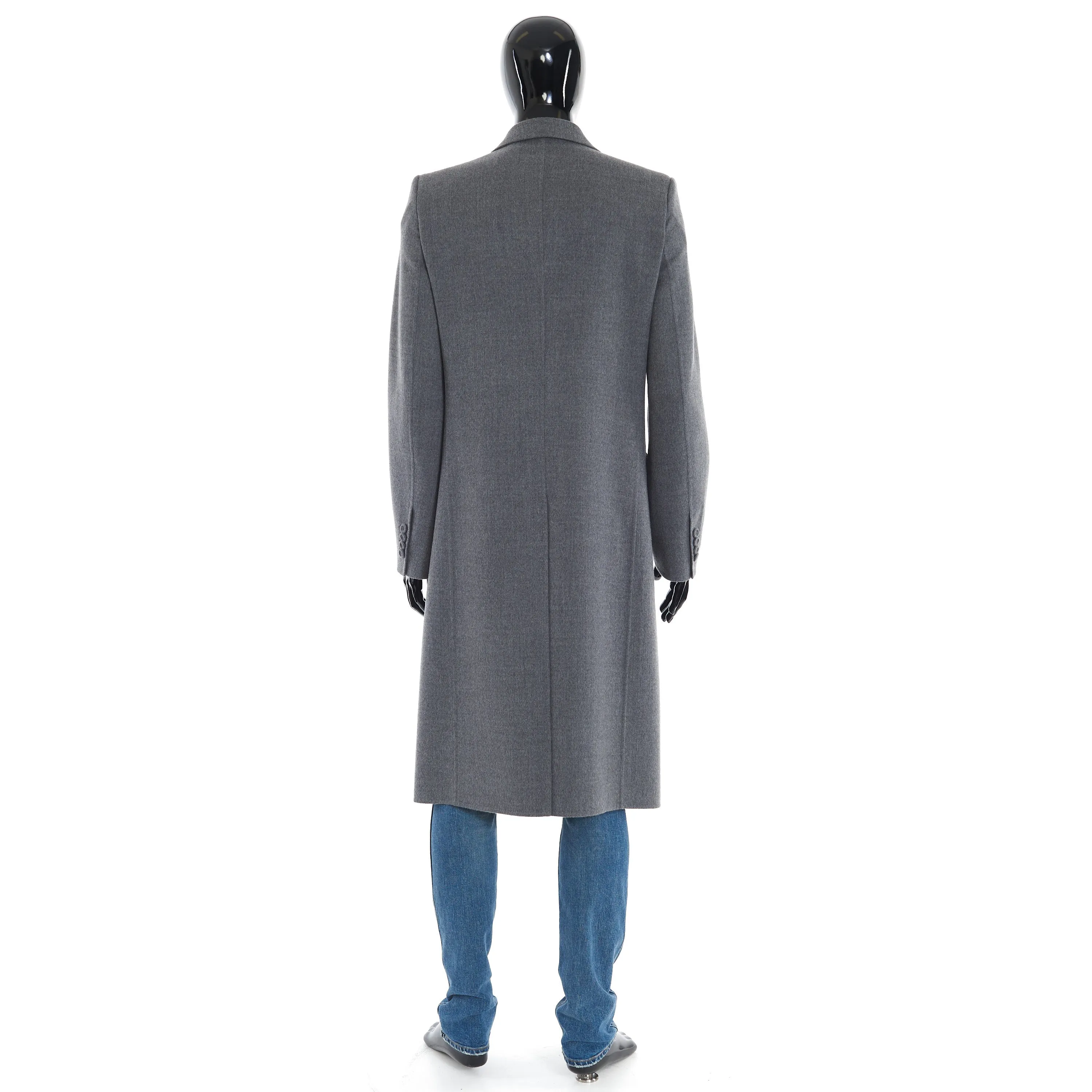 Double Breasted Coat In Gray Virgin Wool