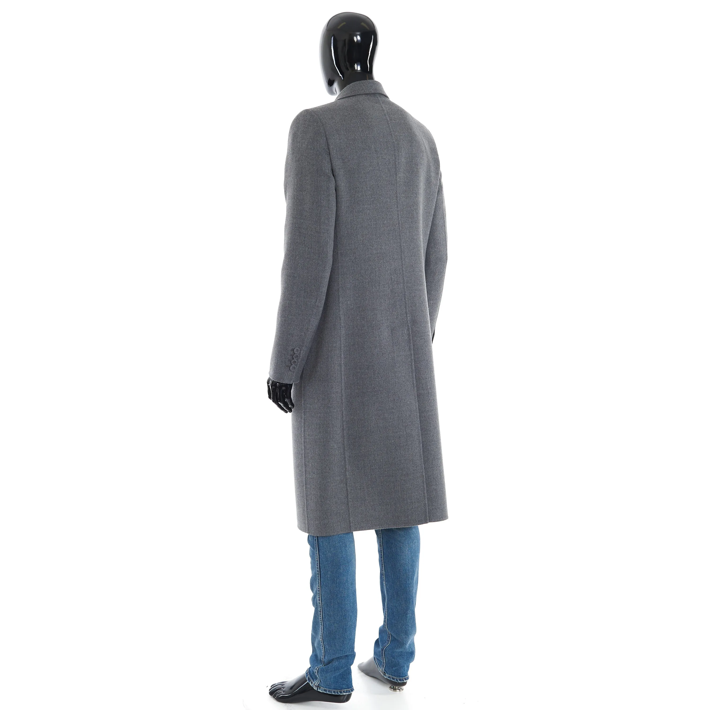 Double Breasted Coat In Gray Virgin Wool