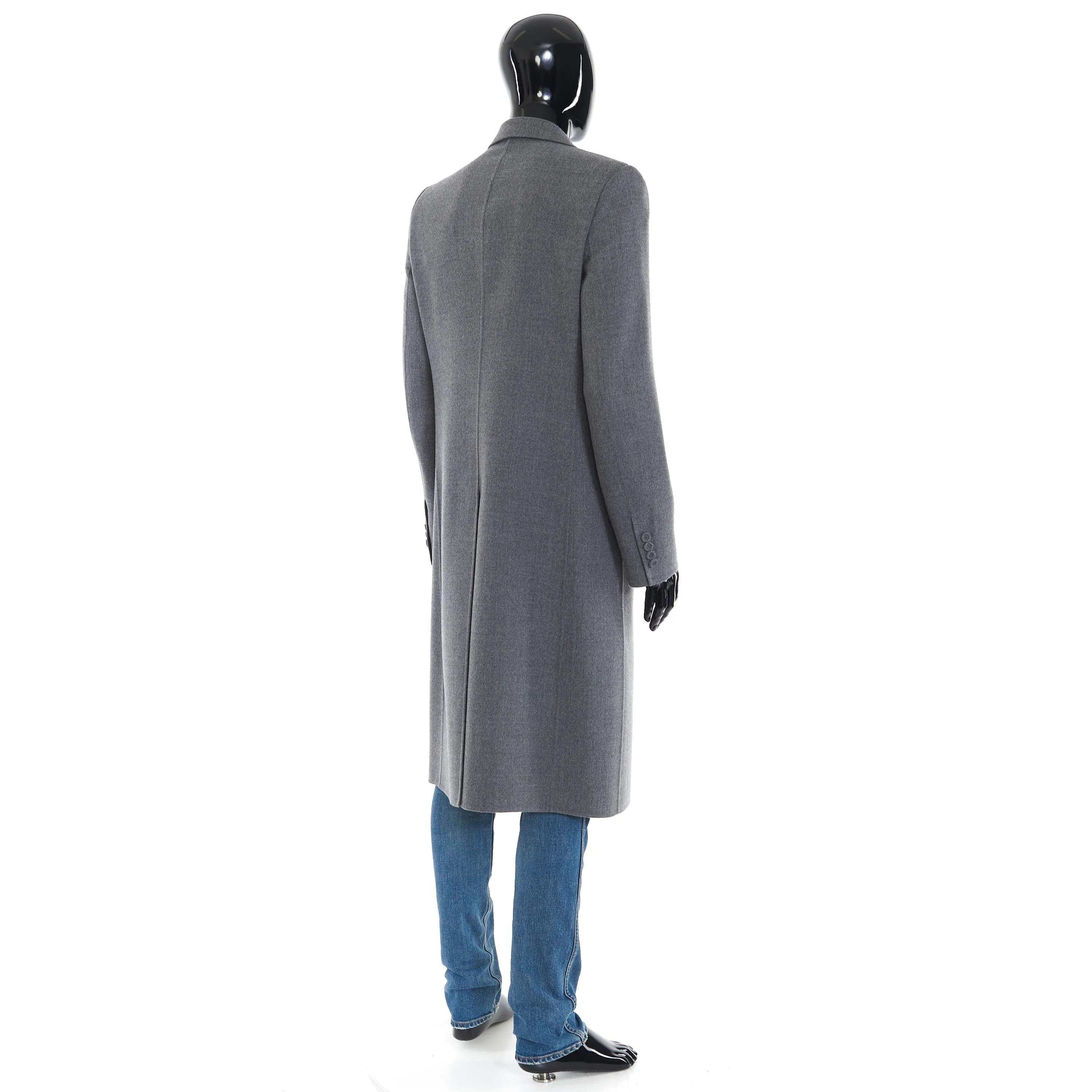 Double Breasted Coat In Gray Virgin Wool