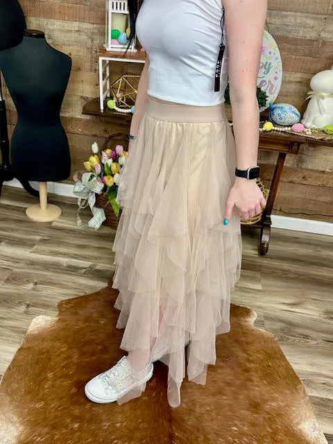 Easel Mesh Maxi Skirt