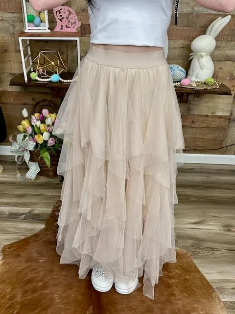 Easel Mesh Maxi Skirt