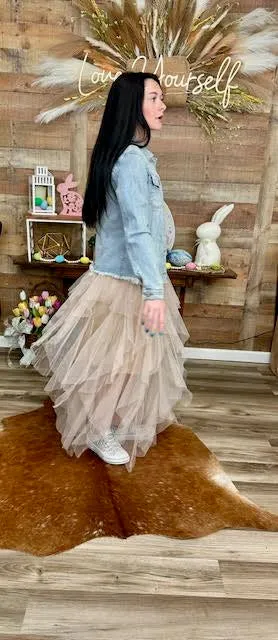Easel Mesh Maxi Skirt