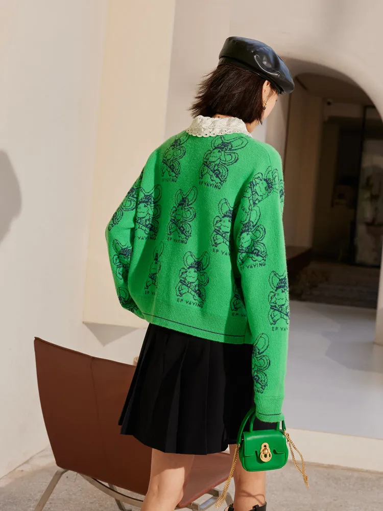 EP YAYING Short Knit Cardigan