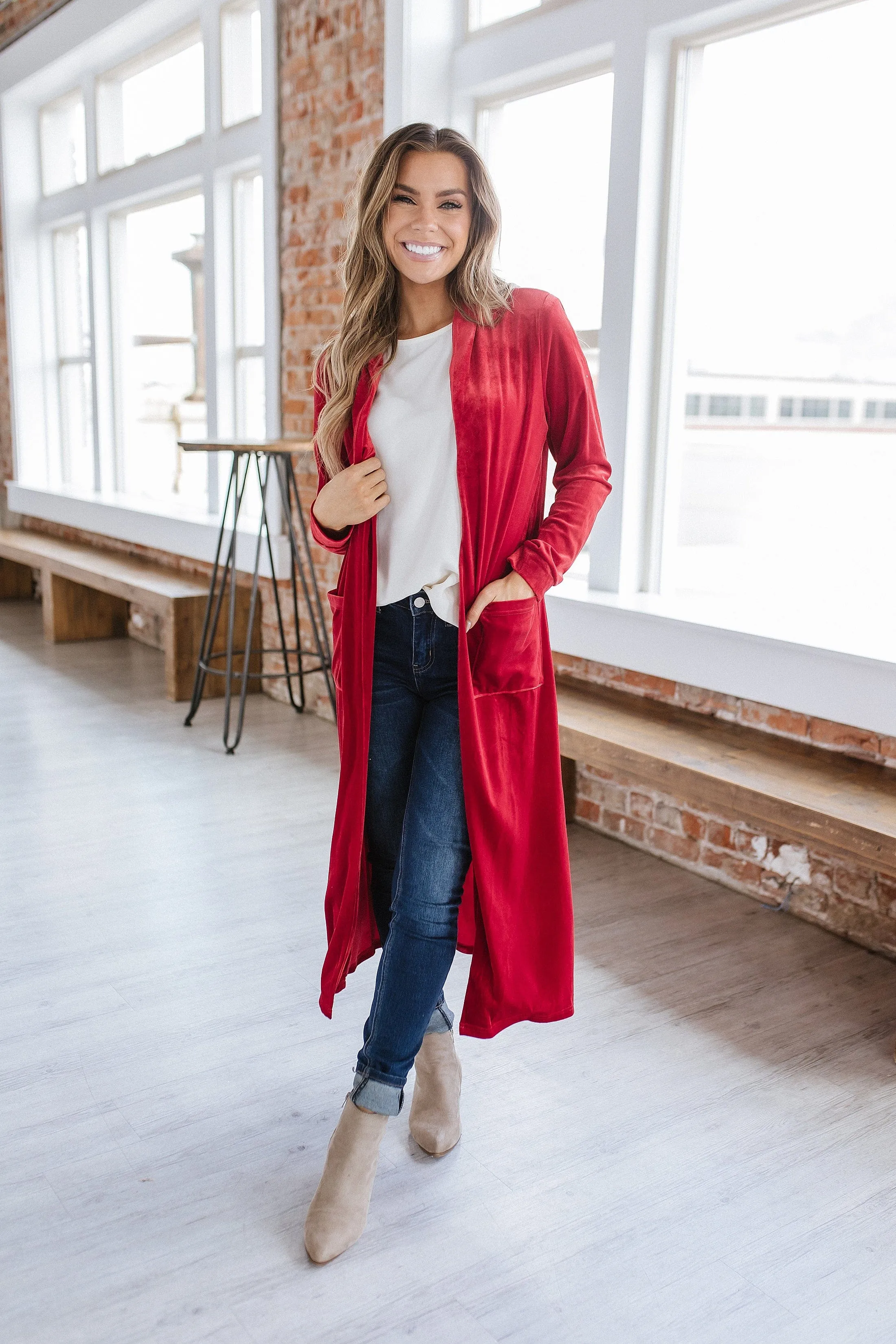 Eve Velvet Long Cardigan | S-2XL | PRE ORDER