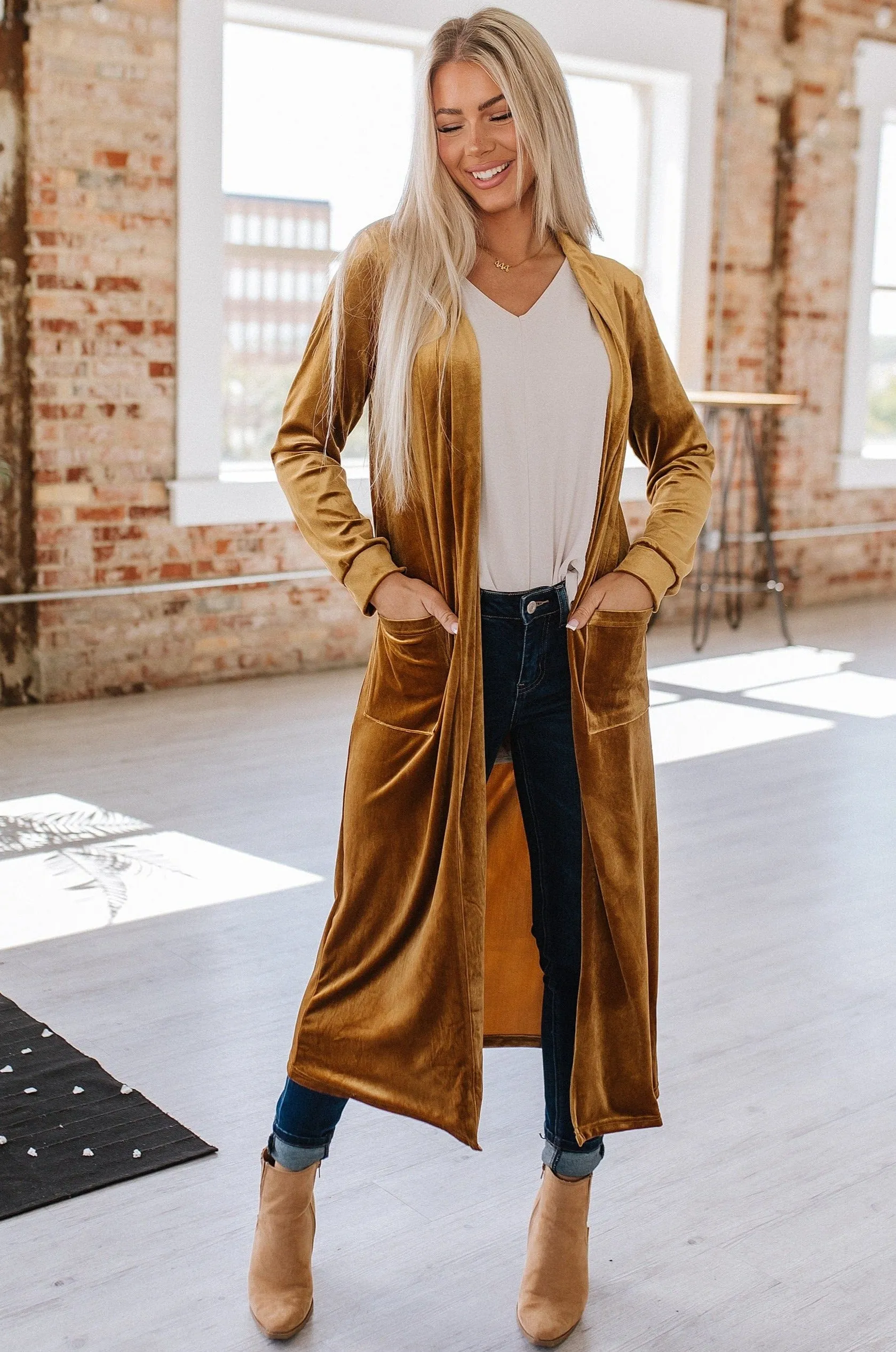 Eve Velvet Long Cardigan | S-2XL | PRE ORDER