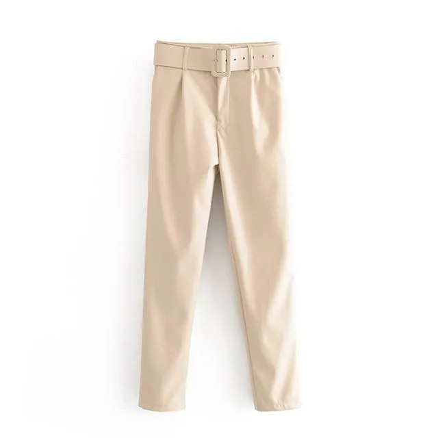 FAUX LEATHER HIGH WAIST