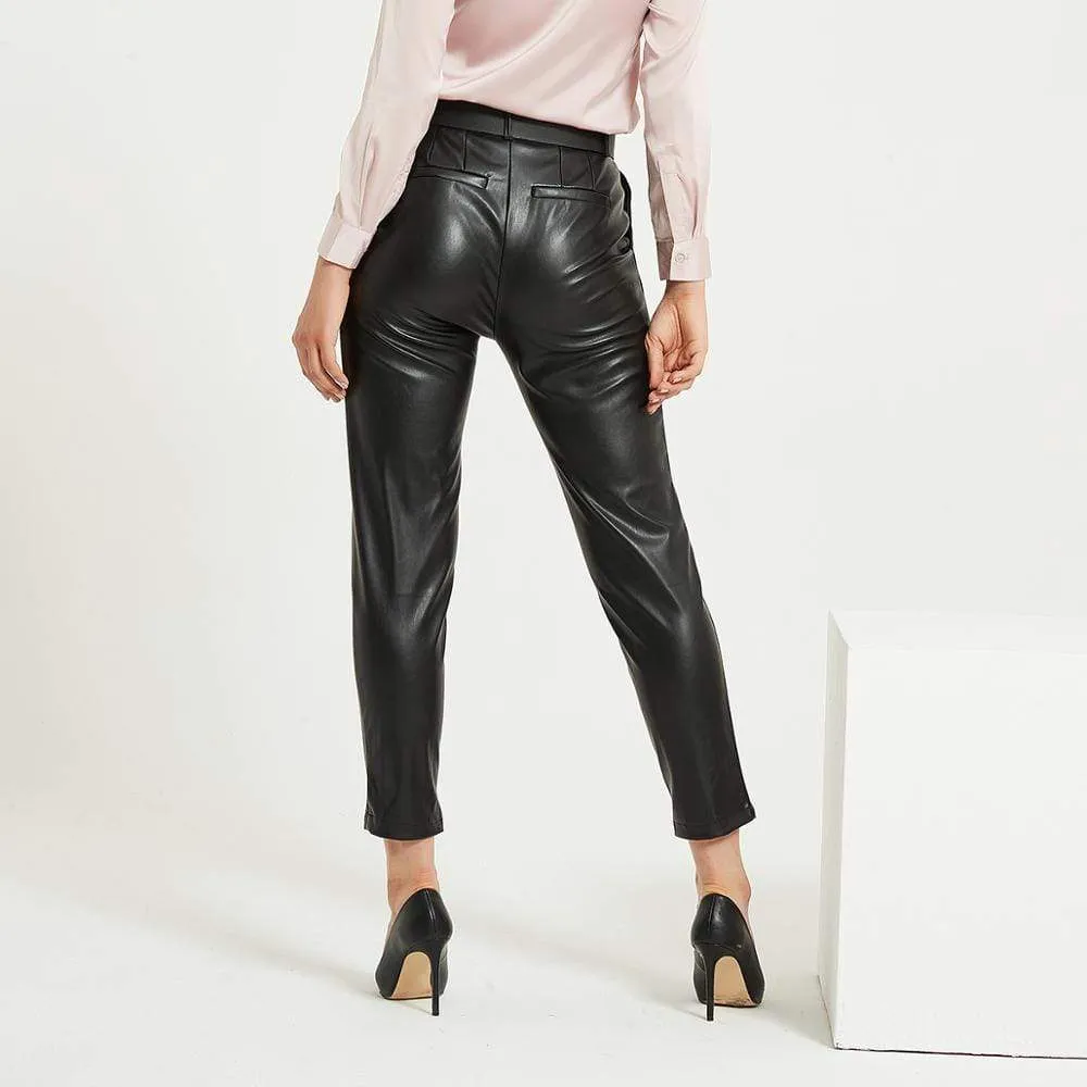 FAUX LEATHER HIGH WAIST