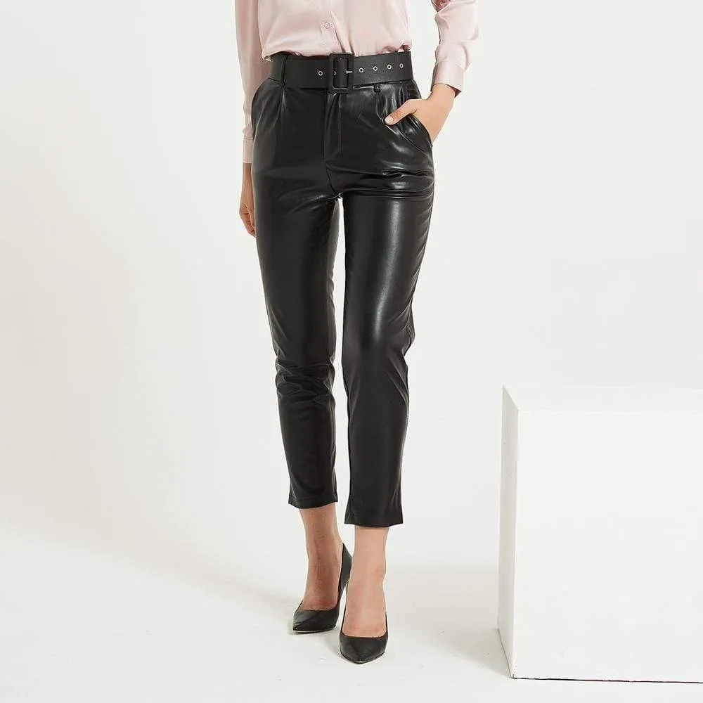 FAUX LEATHER HIGH WAIST