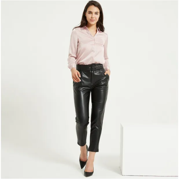 FAUX LEATHER HIGH WAIST