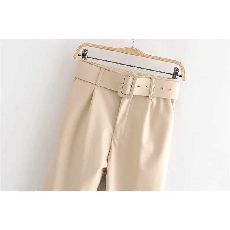 FAUX LEATHER HIGH WAIST
