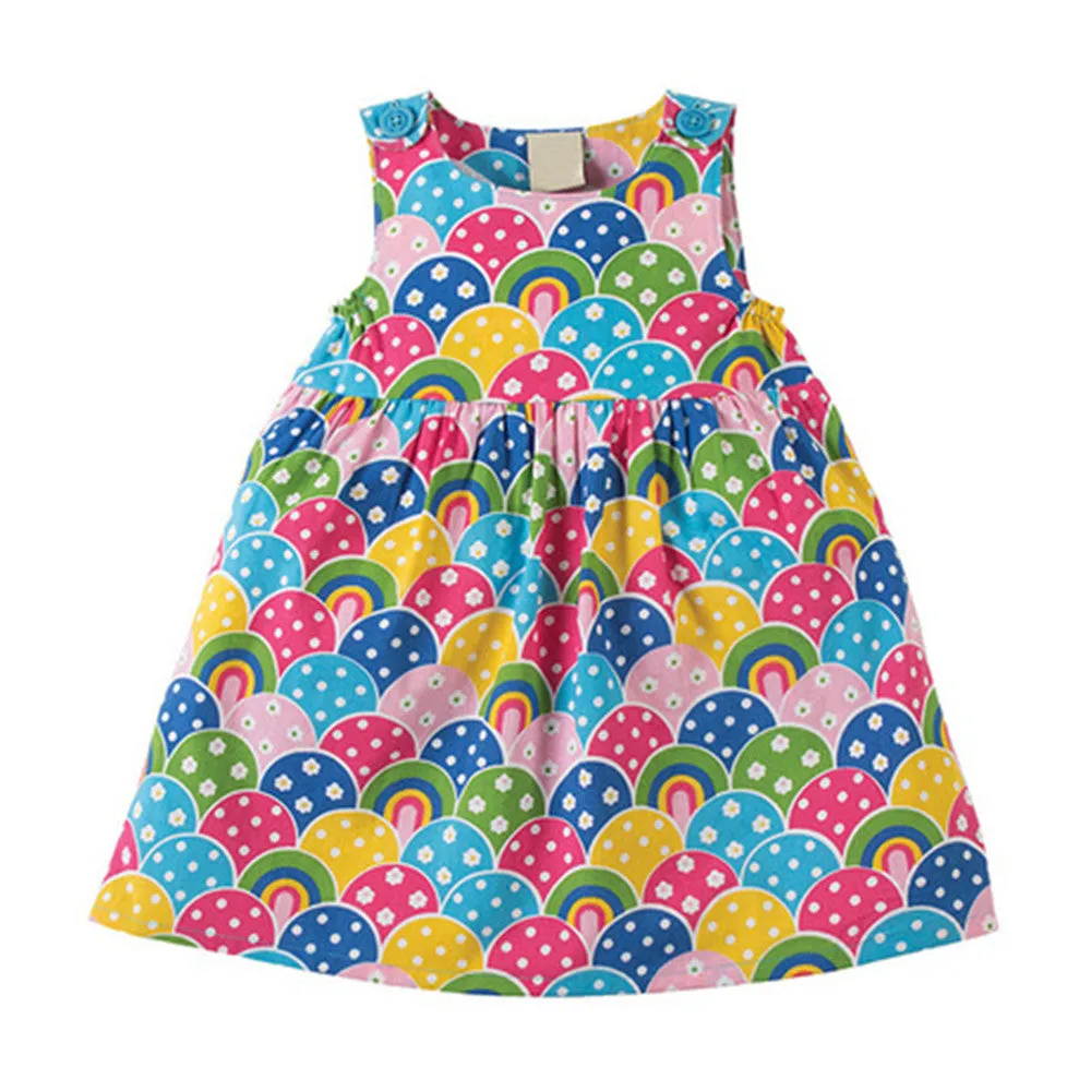 Floral Rainbow Dress, Size 18M-6Yrs
