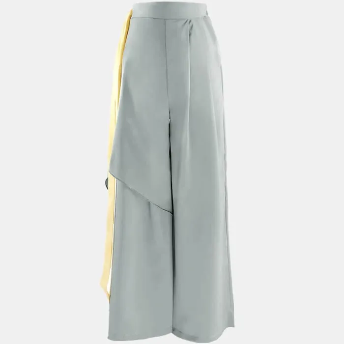 Flowy Ribbon Lace Up Wide Leg Pants