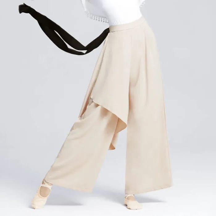 Flowy Ribbon Lace Up Wide Leg Pants