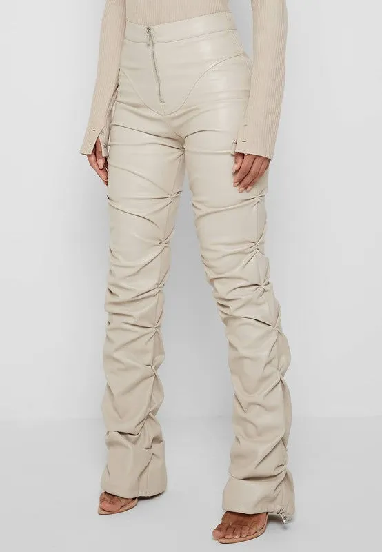 Focus On Me Sexy PU Leather Pants Set