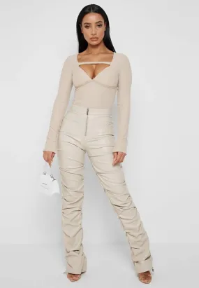 Focus On Me Sexy PU Leather Pants Set