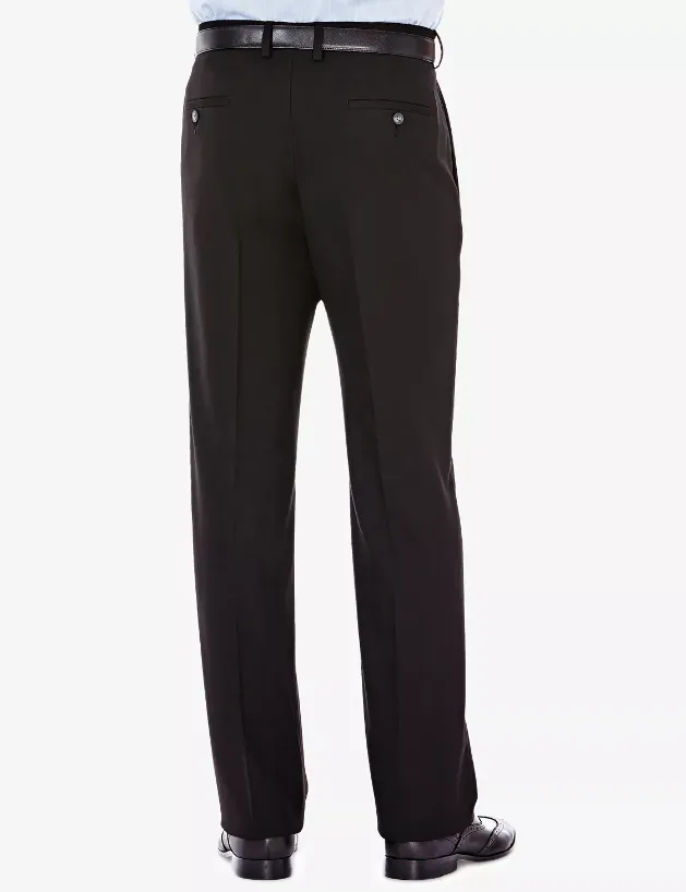 Haggar Mens Classic fit Dress Pants 36 / 32 Black Solid Stretch