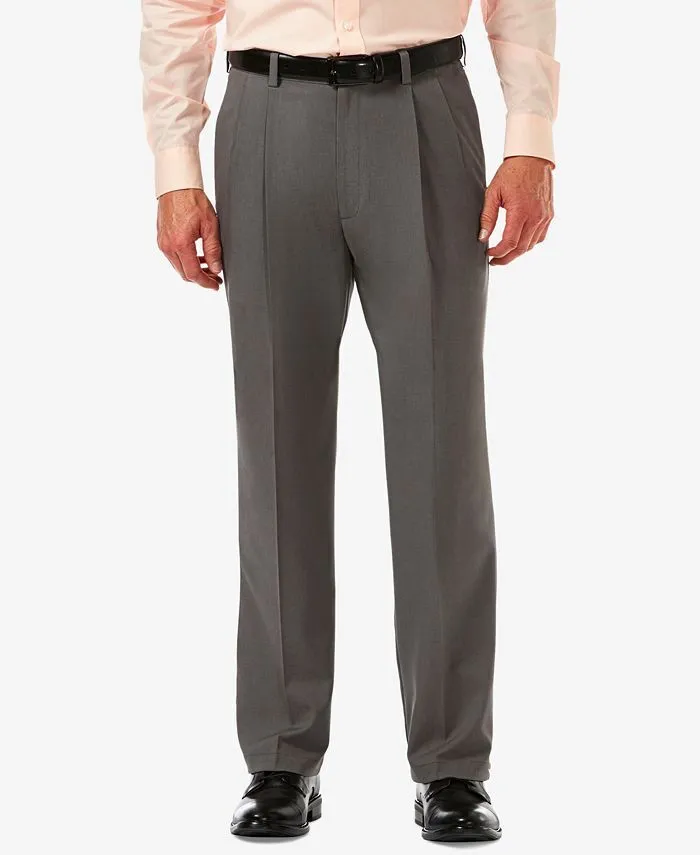 Haggar Mens Classic fit Dress Pants 40 / 32 Grey Solid