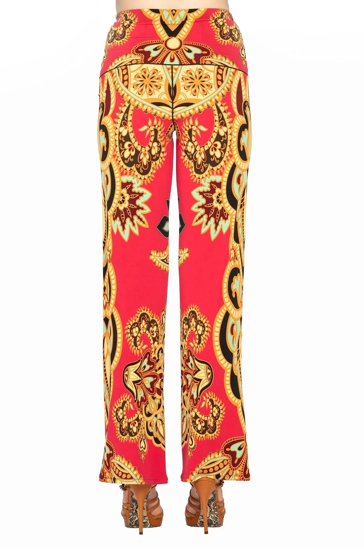 High Elastic Waist Straight Pants