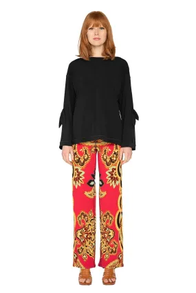 High Elastic Waist Straight Pants