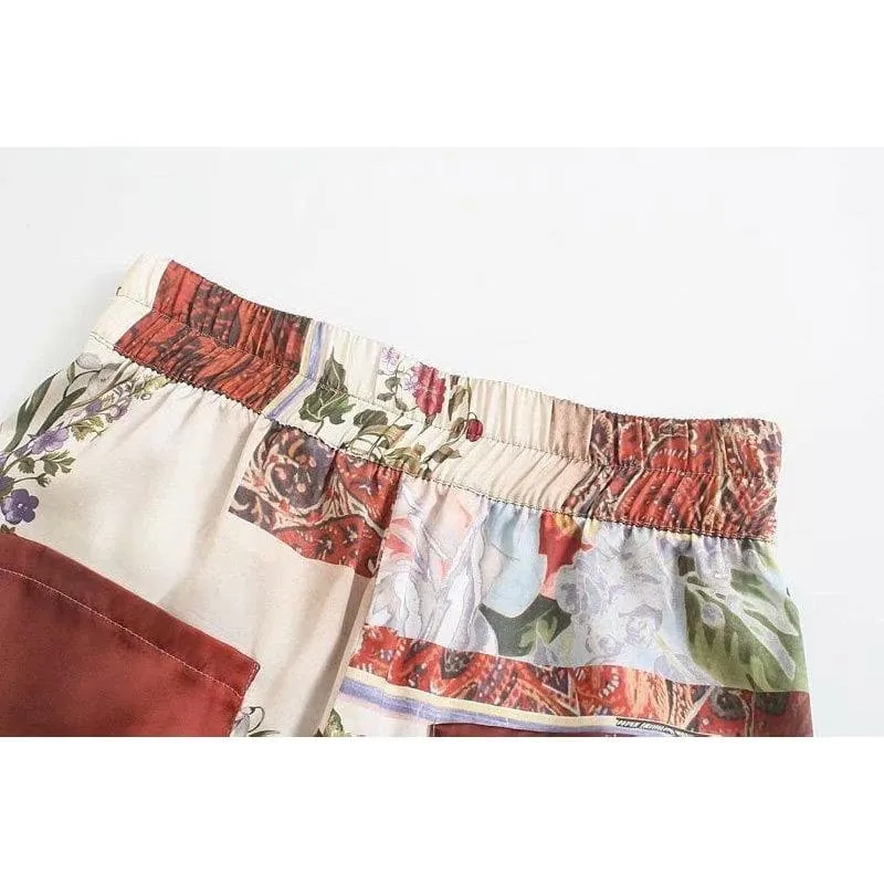 HIGH WAIST PATCHWORK BAGGY PANTS