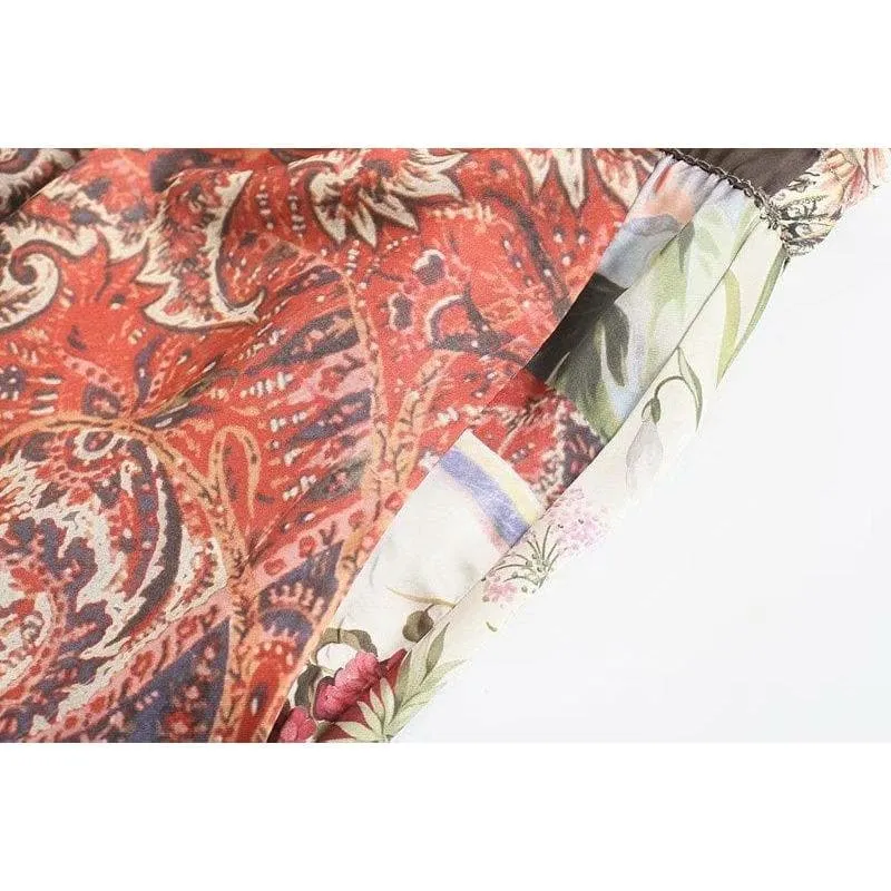 HIGH WAIST PATCHWORK BAGGY PANTS