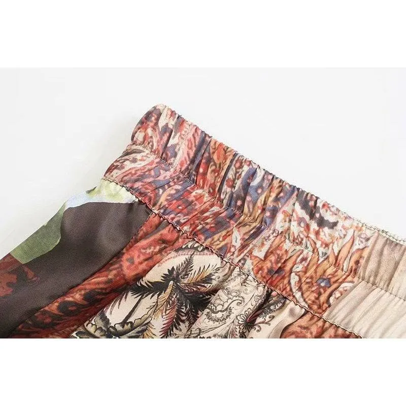 HIGH WAIST PATCHWORK BAGGY PANTS