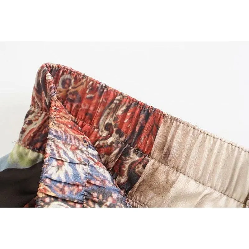 HIGH WAIST PATCHWORK BAGGY PANTS