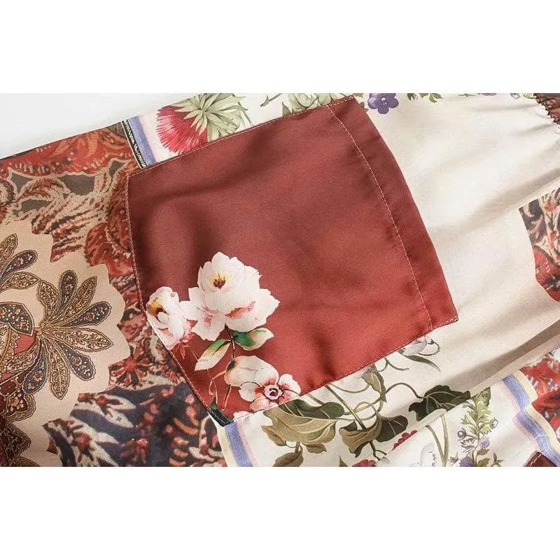 HIGH WAIST PATCHWORK BAGGY PANTS