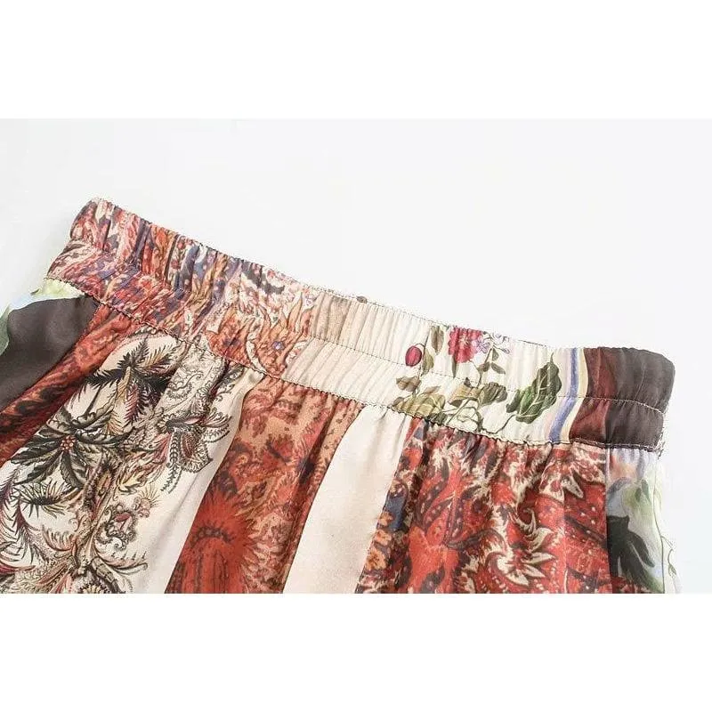 HIGH WAIST PATCHWORK BAGGY PANTS