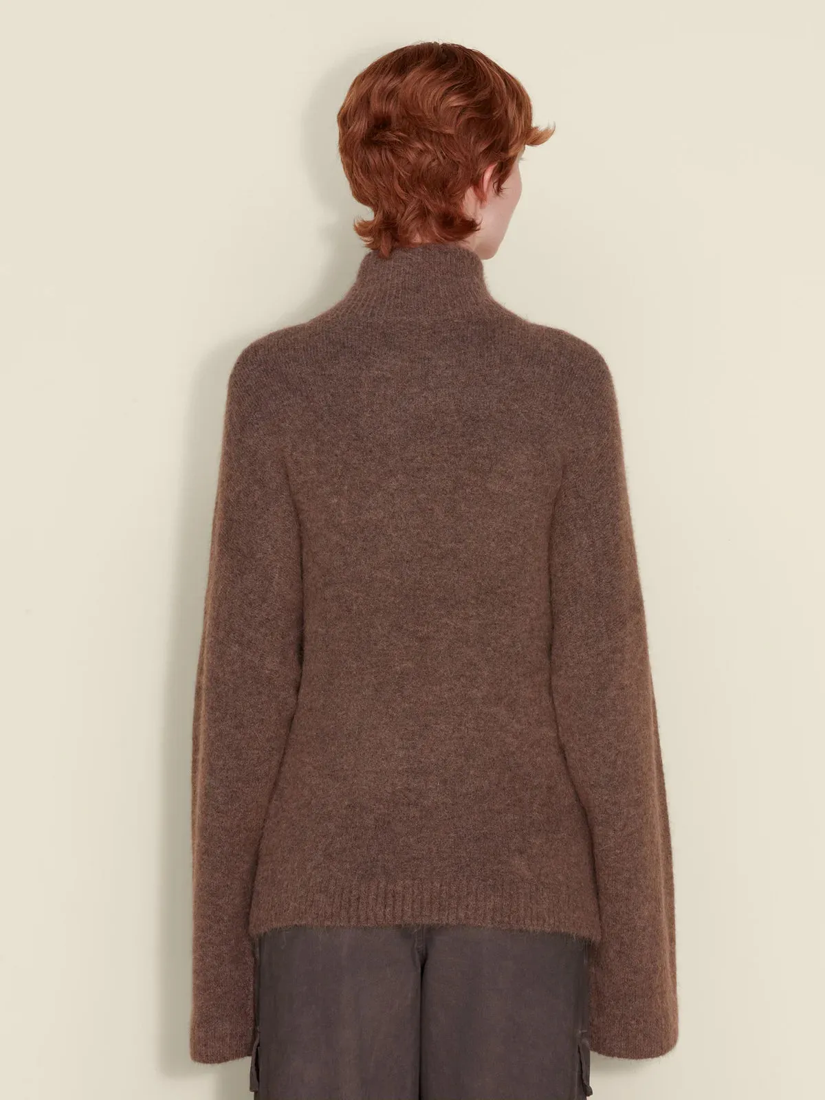 HOLZWEILER TINE FLUFFY CARDIGAN DK. BROWN